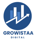 white and blue modern digital marketing logo